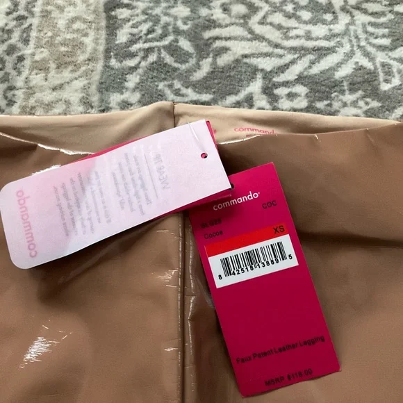 Commando Cocoa Faux Patent Leather Leggings XS - Picture 3 of 6
